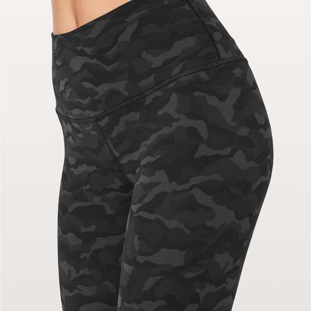 LULULEMON ATHLETICA Align Leggings Sequoia Camo Print Deep Coal Black Pant
